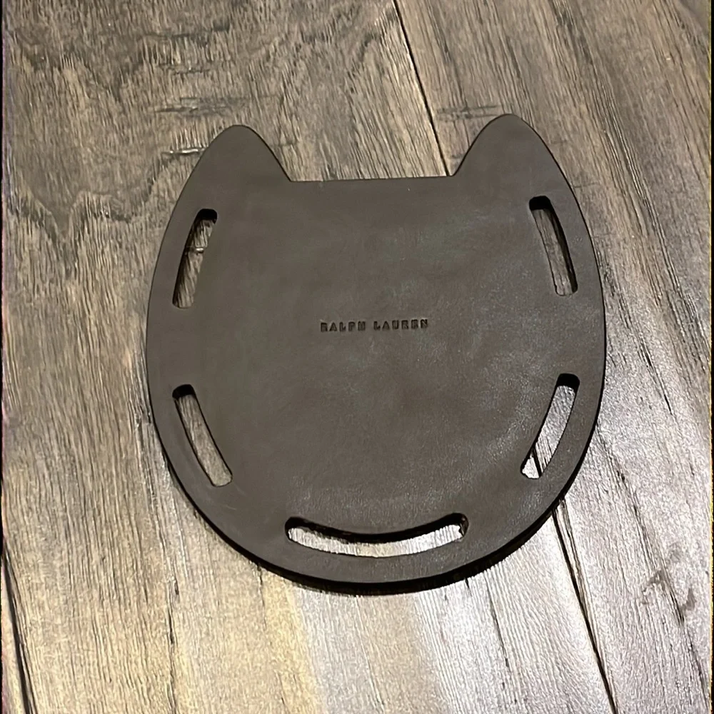 Polo Ralph Lauren Wentworth Coasters + Caddy Horseshoe Equestrian Saddle Leather